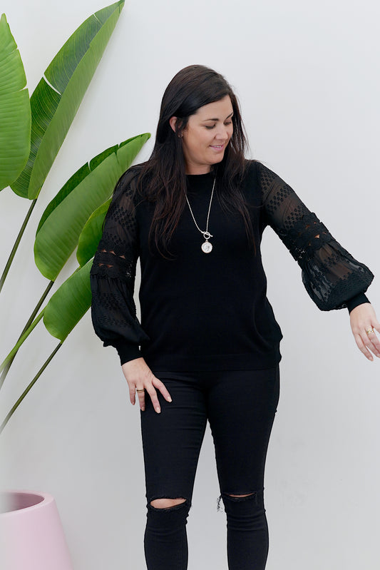Laney Lace Top - Black