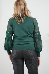 Laney Lace Top - Emerald Green
