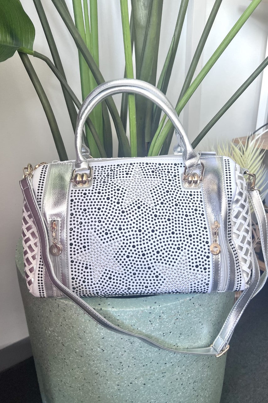 SMALL Bling Duffle Bag- Silver